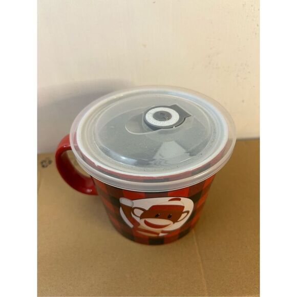 Cracker Barrel sock money red black soup mug new - Picture 1 of 6